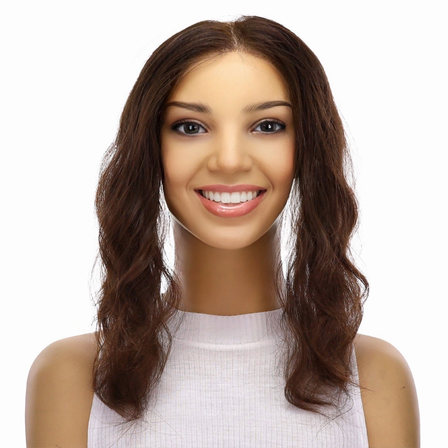 10" Hairline Topper #5 Warm Dark Brown Wavy