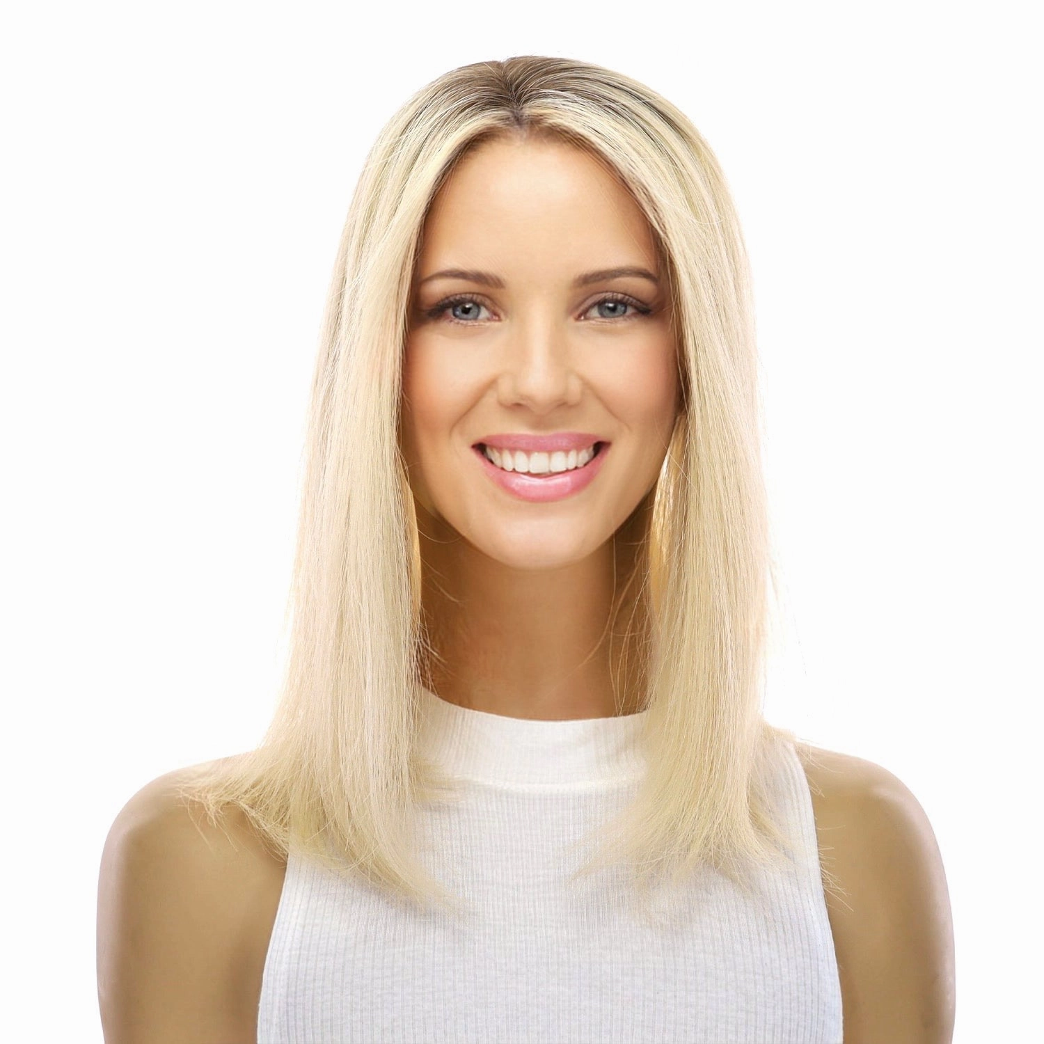 14" Topaz Lace Top Topper Warm Platinum Blonde