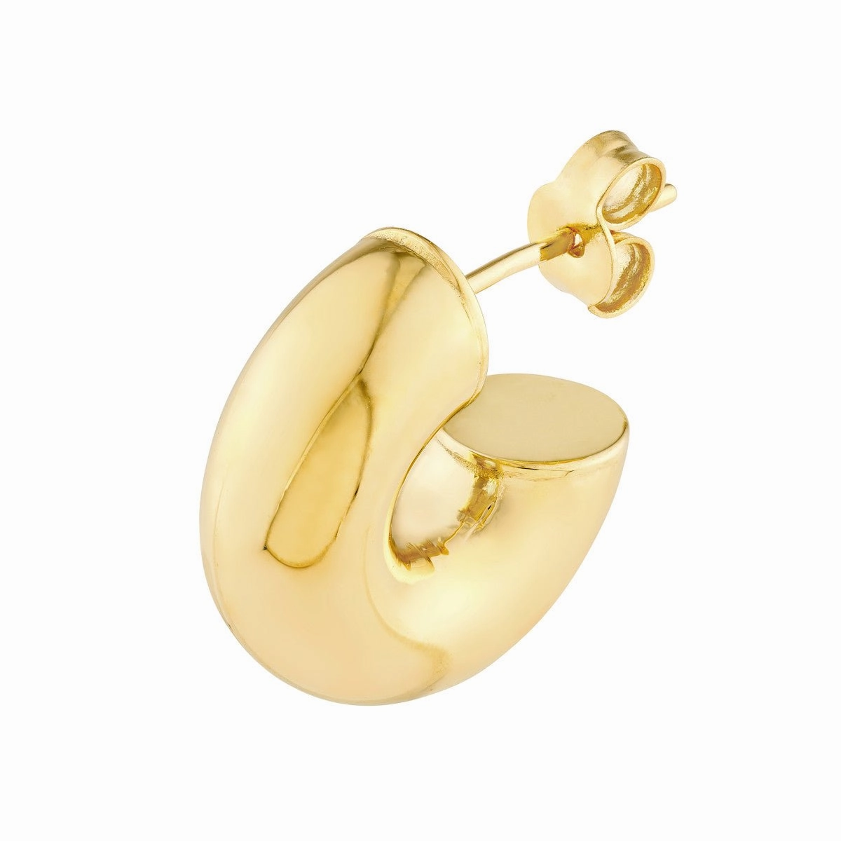 14K Gold 4.00mm Polished Open Hoop Earrings
