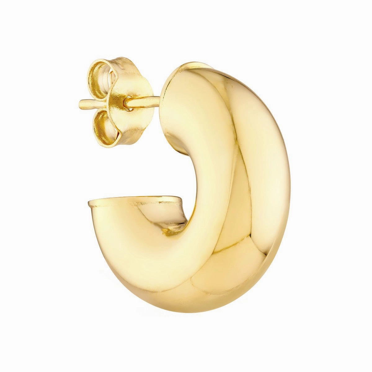 14K Gold 4.00mm Polished Open Hoop Earrings