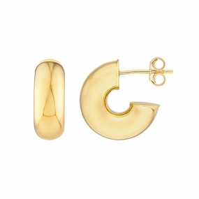 14K Gold 4.00mm Polished Open Hoop Earrings