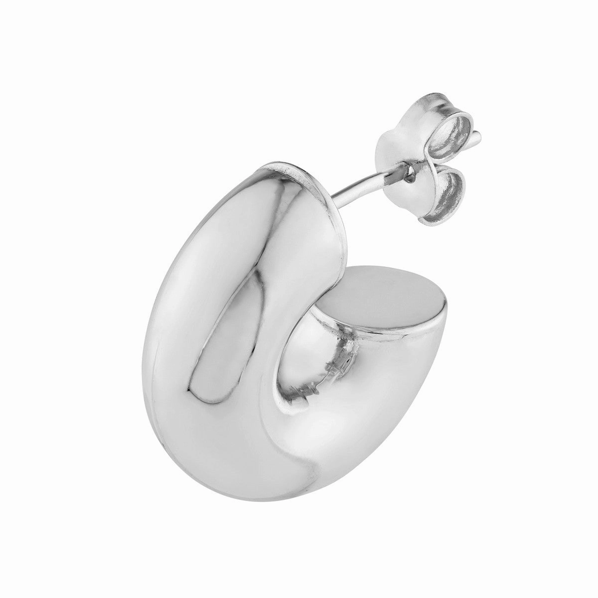 14K Gold 4.00mm Polished Open Hoop Earrings