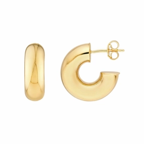 14K Gold 6.00mm Polished Open Hoop Earrings
