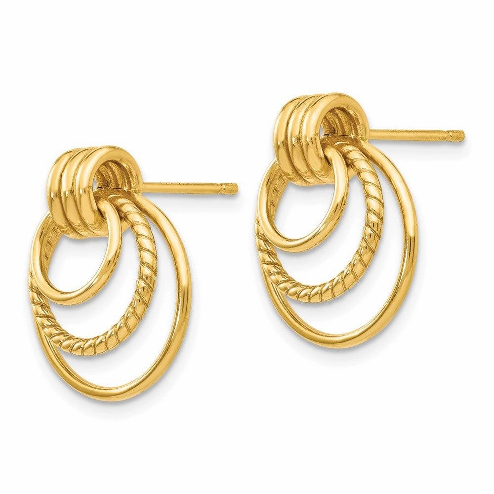 14k Polished & Twisted Fancy Post Earrings
