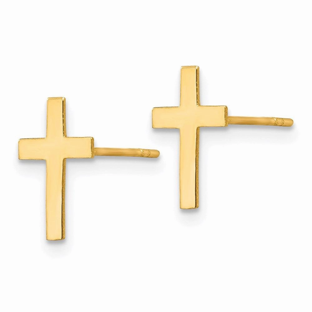 14k Polished Cross Earrings