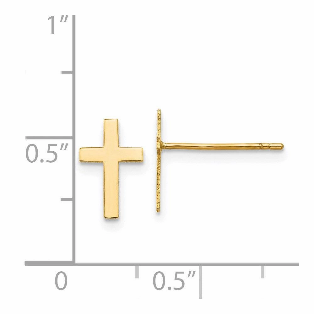 14k Polished Cross Earrings