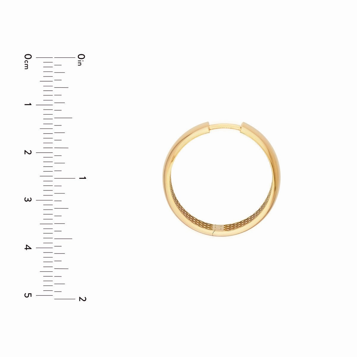14K Yellow 25.00mm Polished Round Hoop Earrings
