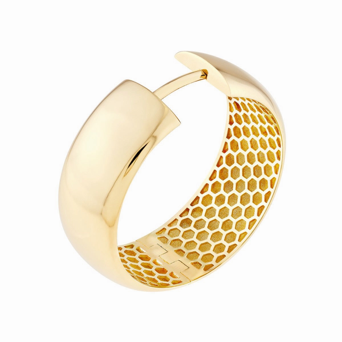 14K Yellow 25.00mm Polished Round Hoop Earrings
