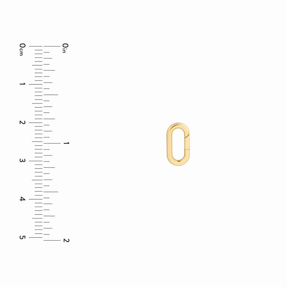 14K Yellow Gold Oval Polished Link Snap Lock