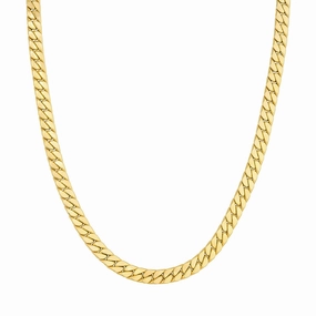 14K Yellow Gold Polished Flat Curb Chain