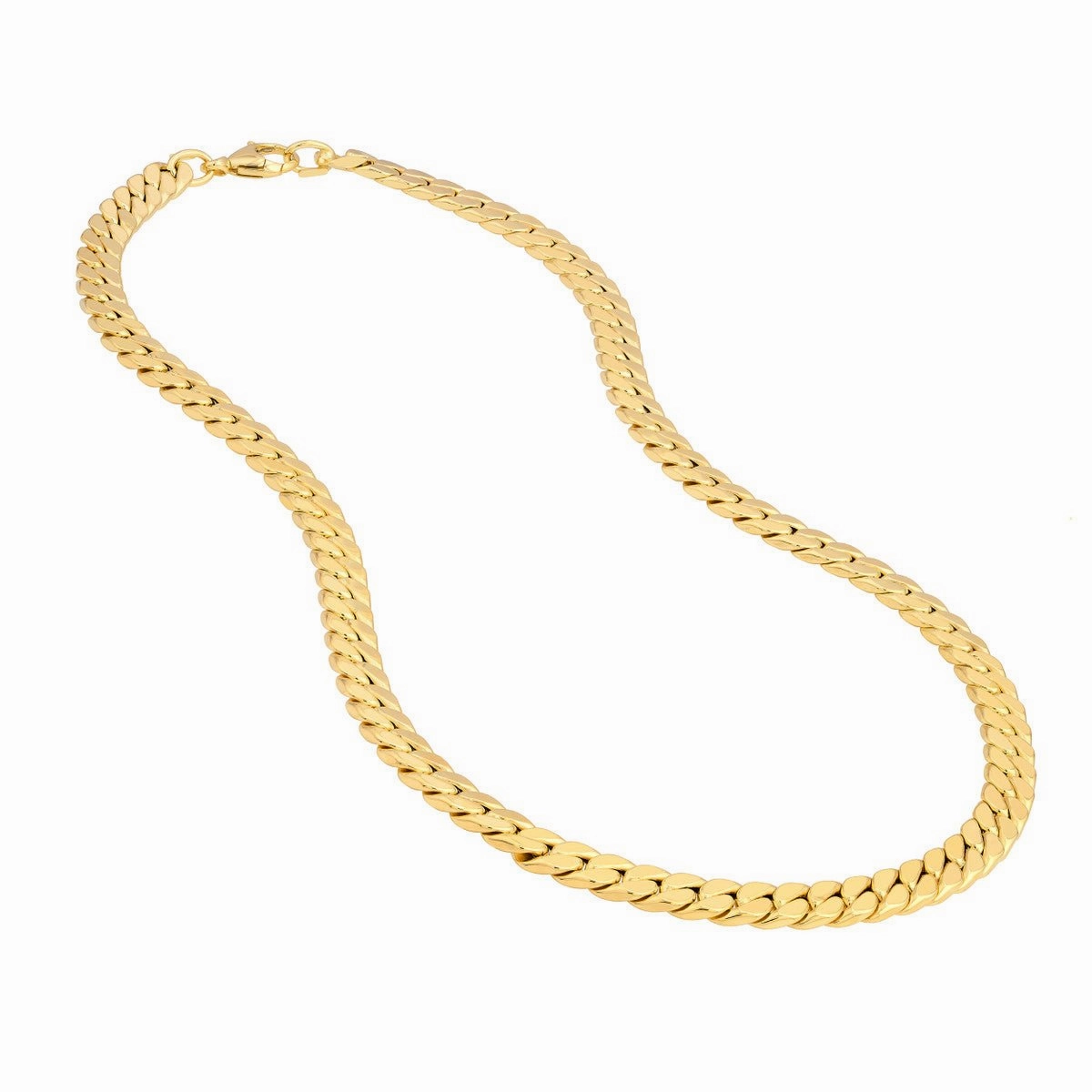 14K Yellow Gold Polished Flat Curb Chain