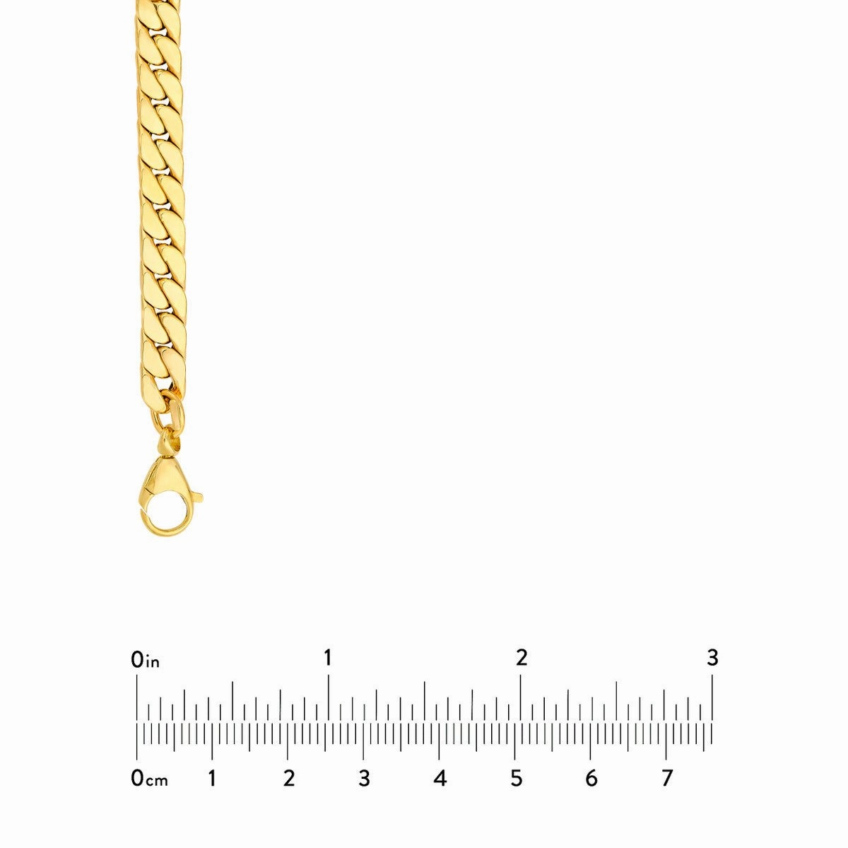 14K Yellow Gold Polished Flat Curb Chain