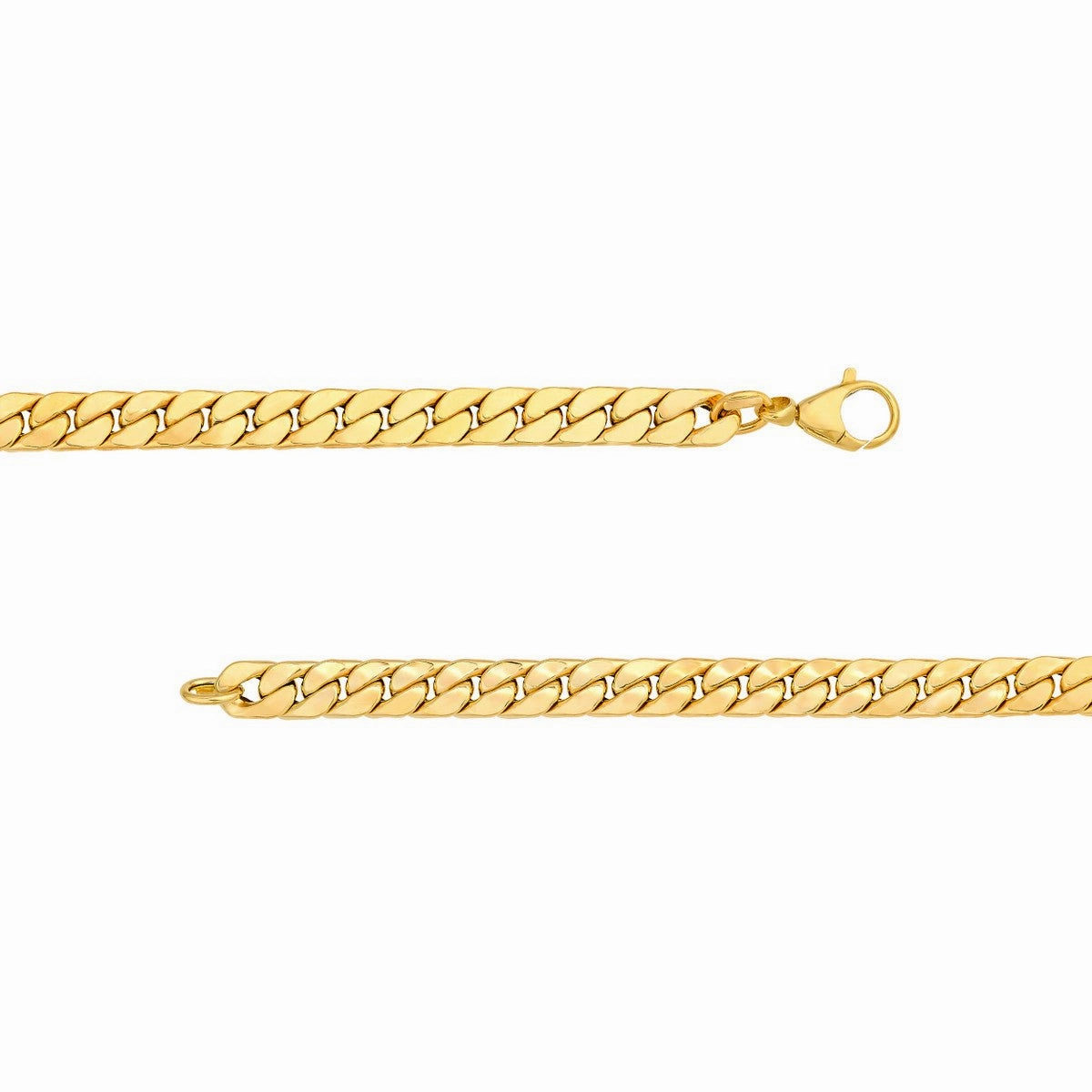 14K Yellow Gold Polished Flat Curb Chain