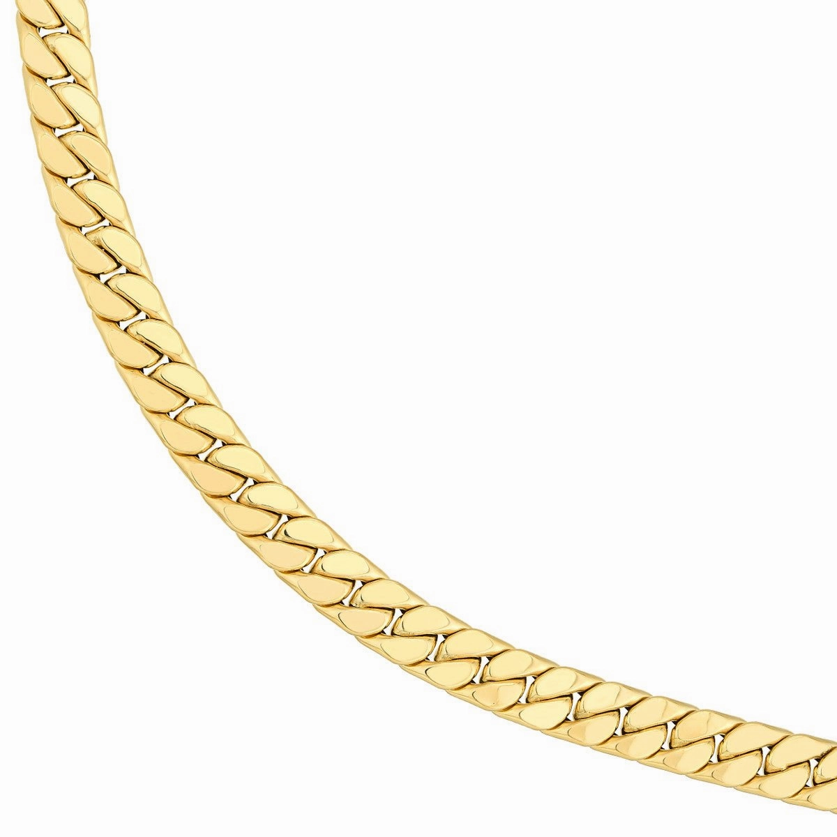 14K Yellow Gold Polished Flat Curb Chain