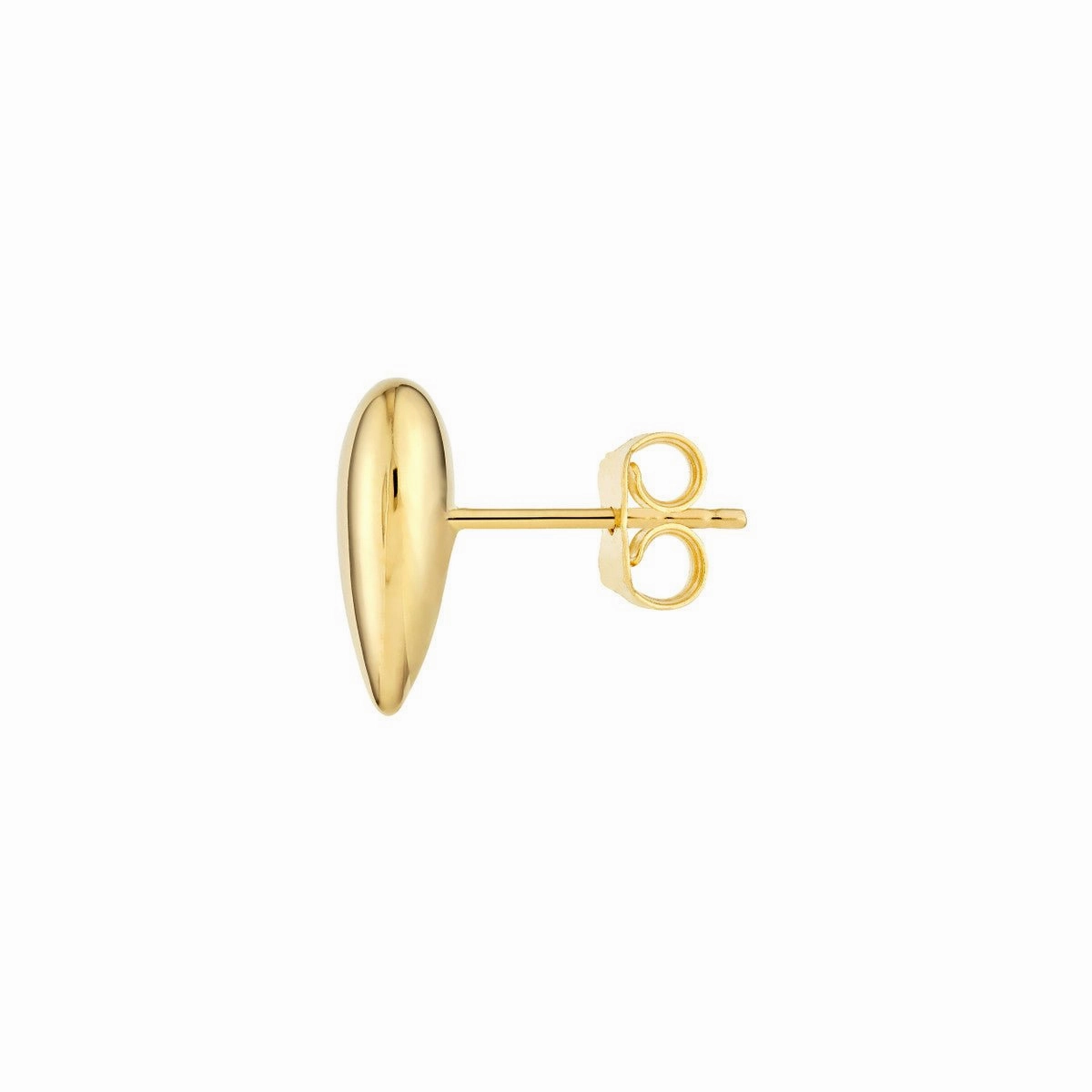 14K Yellow Gold Polished Puff Heart Earrings