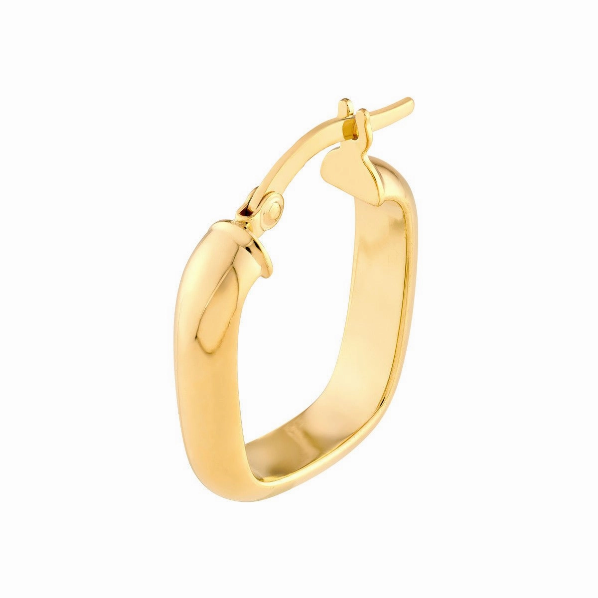 14K Yellow Gold Polished Square Hoop Earrings