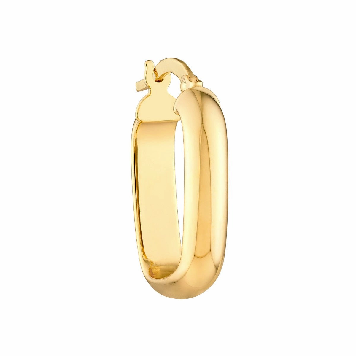 14K Yellow Gold Polished Square Hoop Earrings