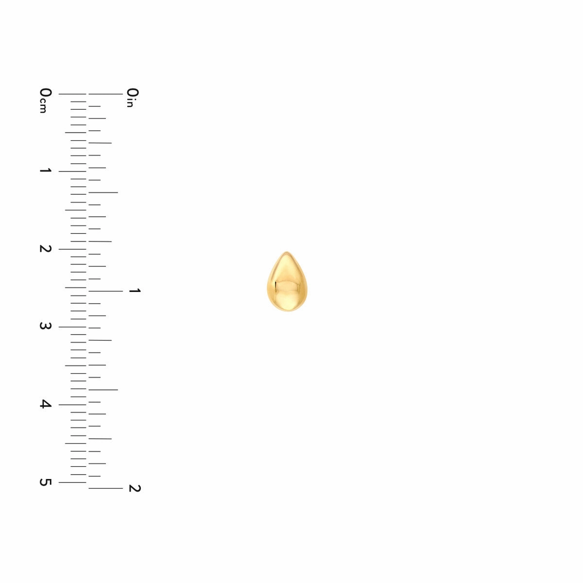 14K Yellow Gold Polished Teardrop Stud Earrings