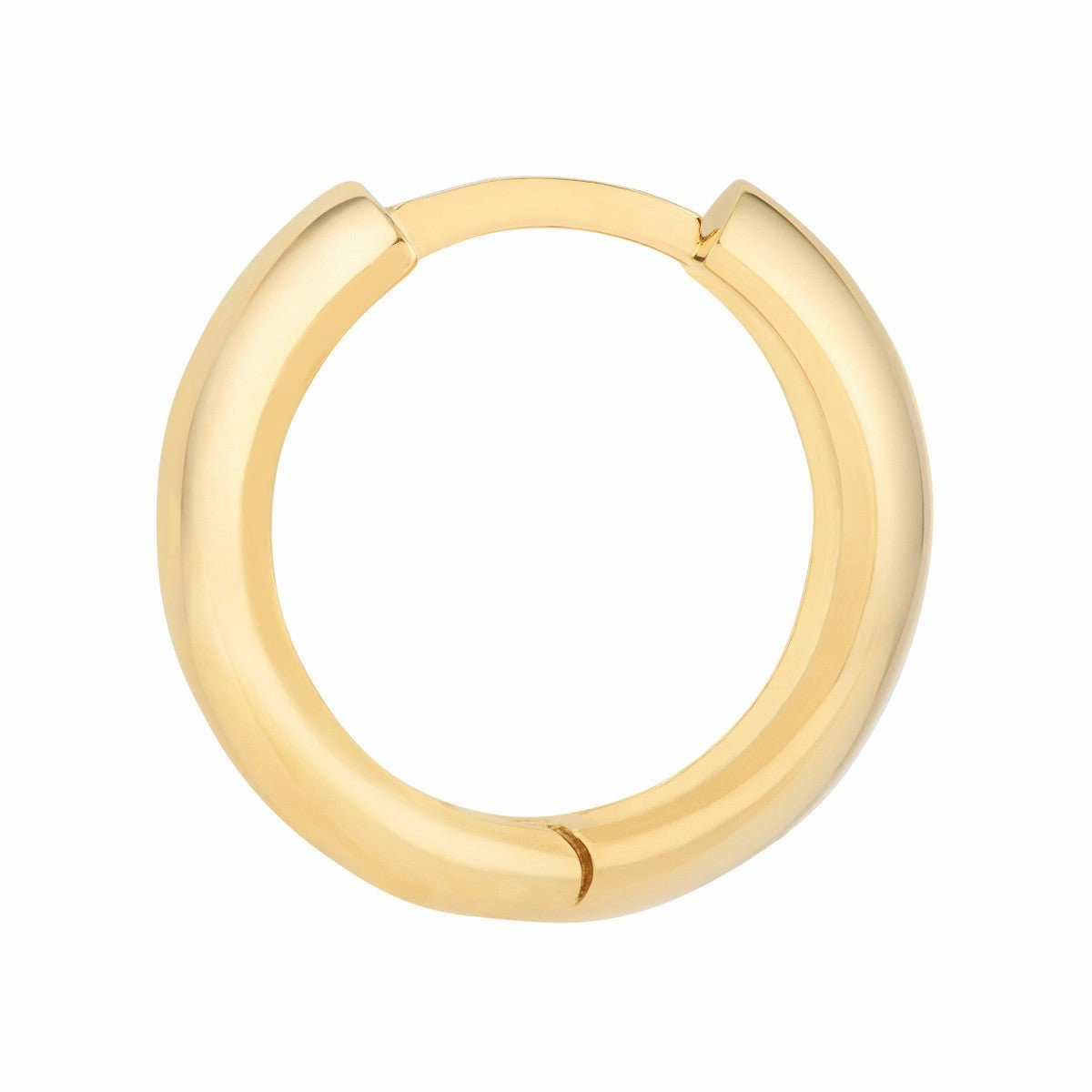 14K Yellow Gold Polished Wide Huggie Earrings