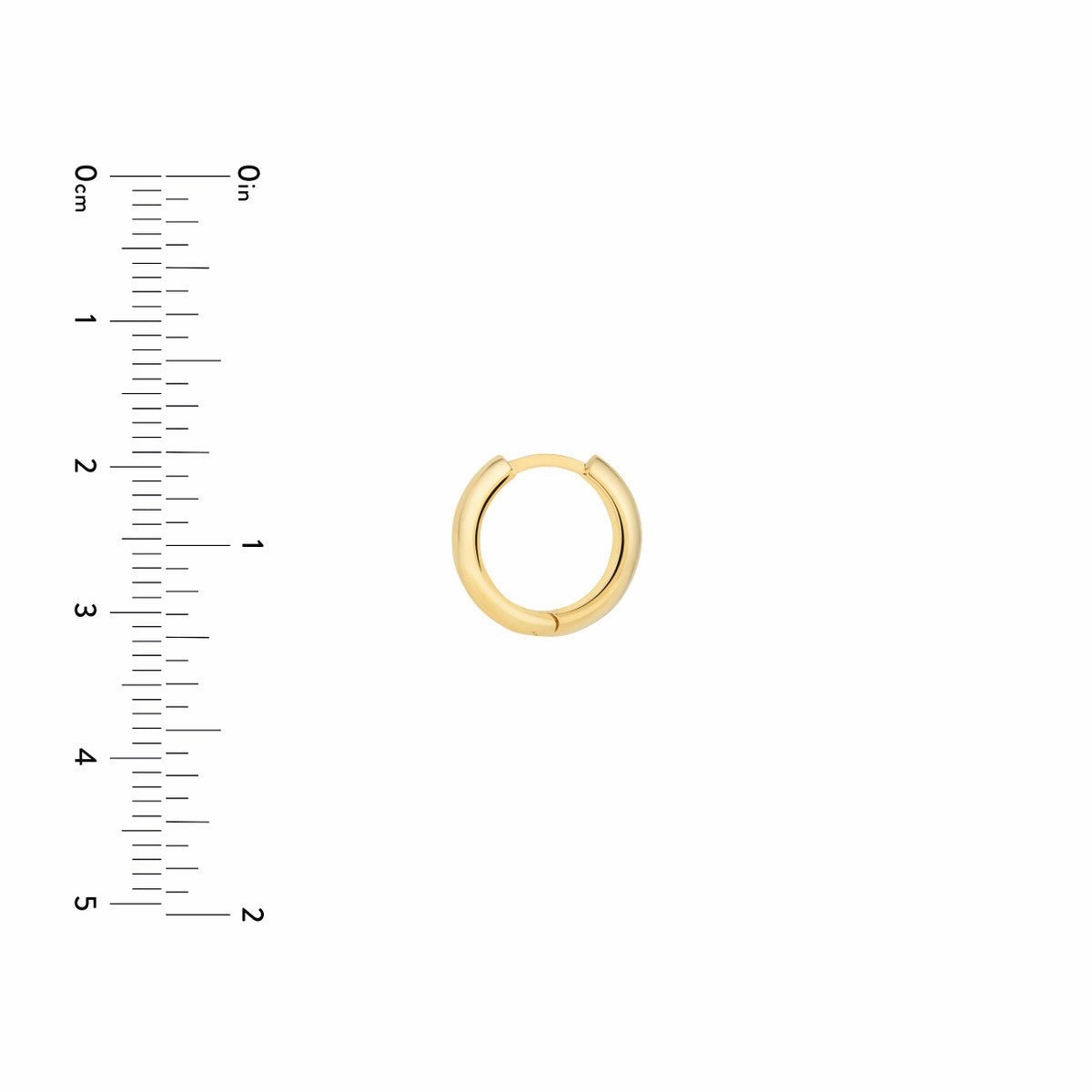 14K Yellow Gold Polished Wide Huggie Earrings