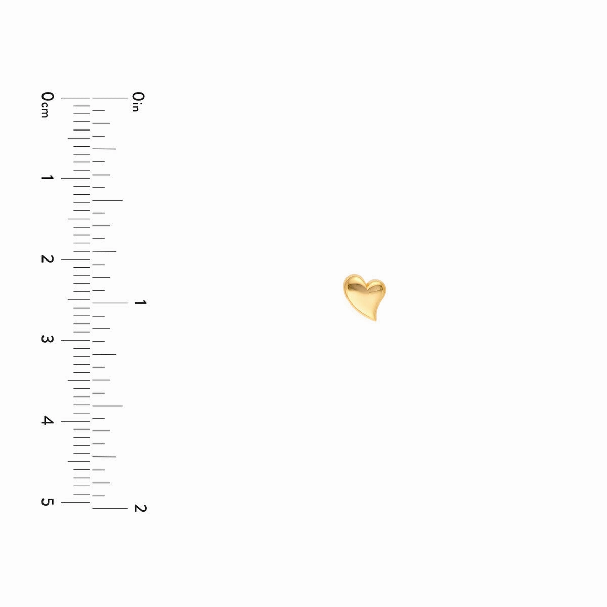 14K Yellow Gold Wavy Polished Heart Stud Earrings