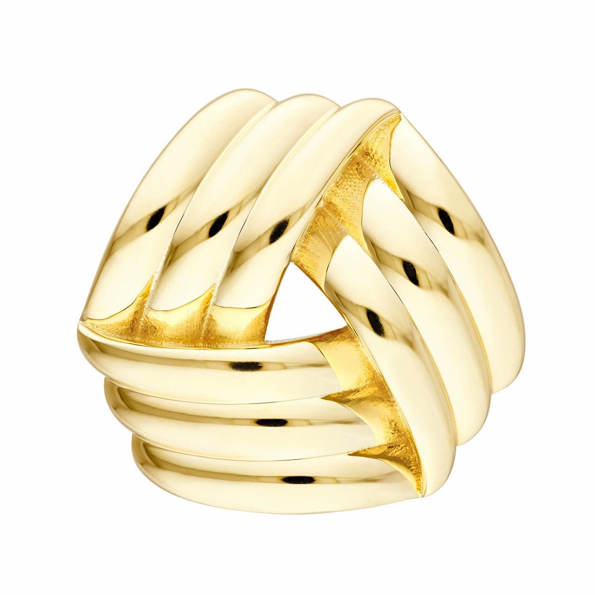 14K Yellow Polished Triple Weave Earrings