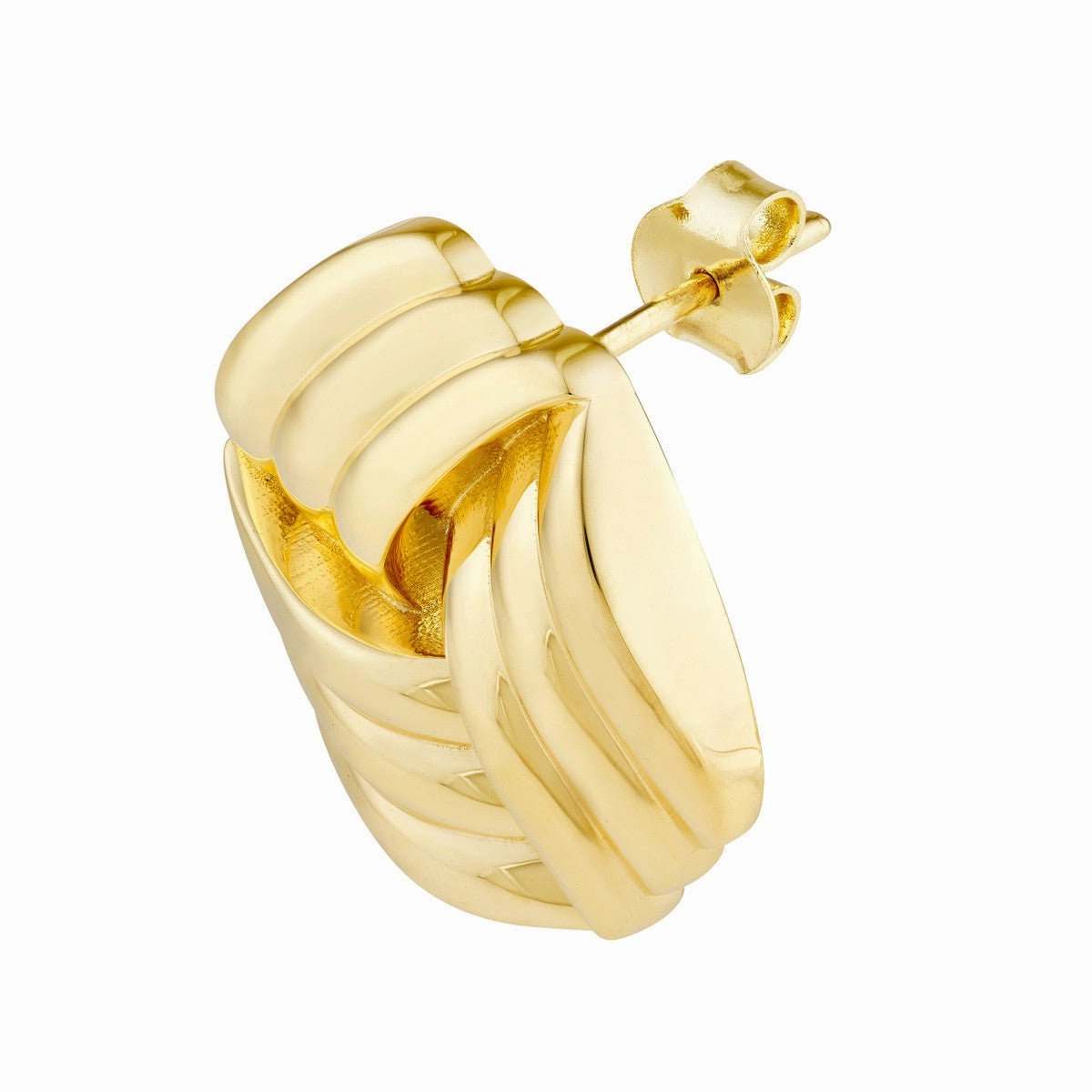 14K Yellow Polished Triple Weave Earrings