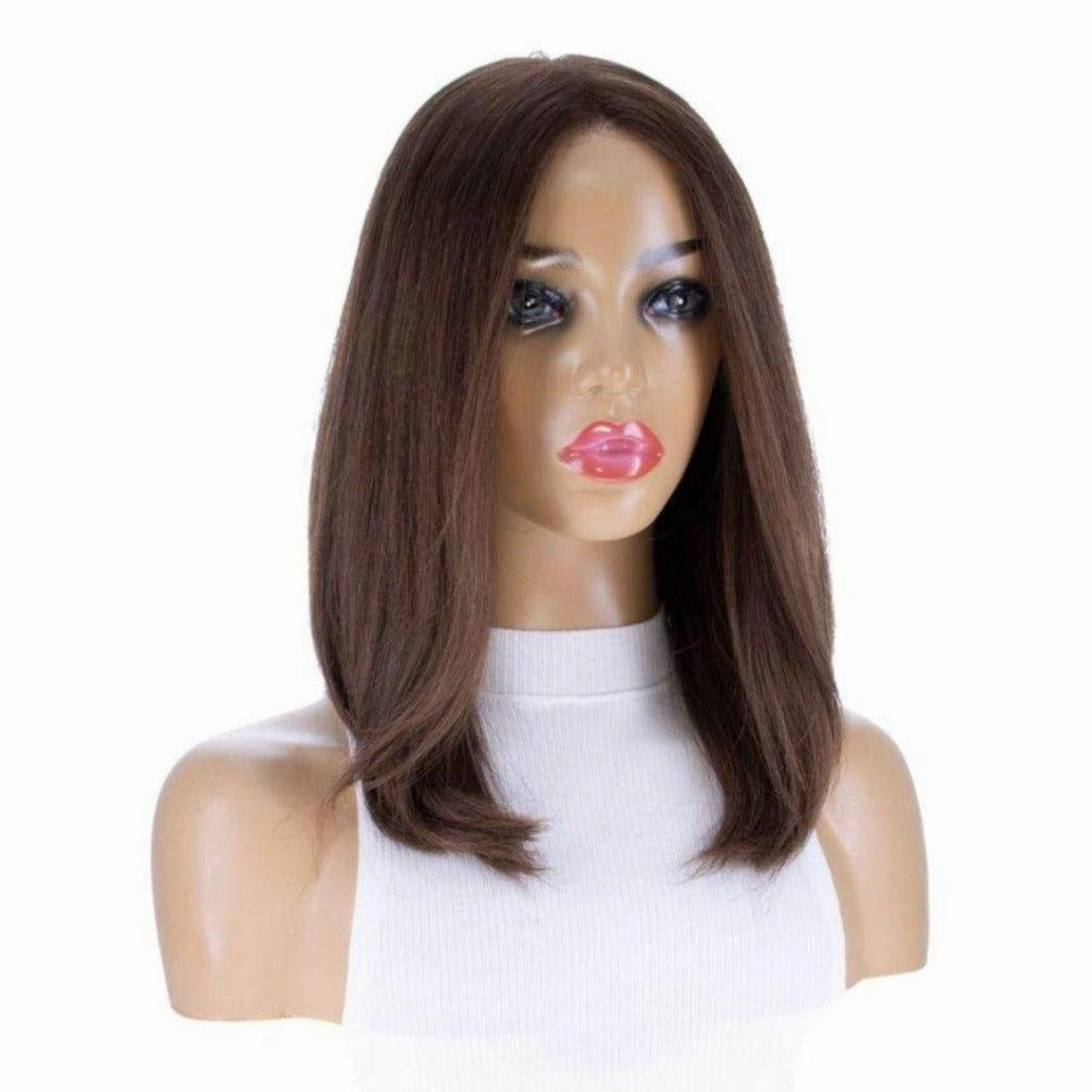 16" Secret Lace Top Wig #8 Warm Medium Brown
