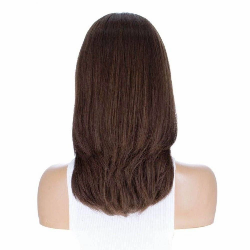 16" Secret Lace Top Wig #8 Warm Medium Brown