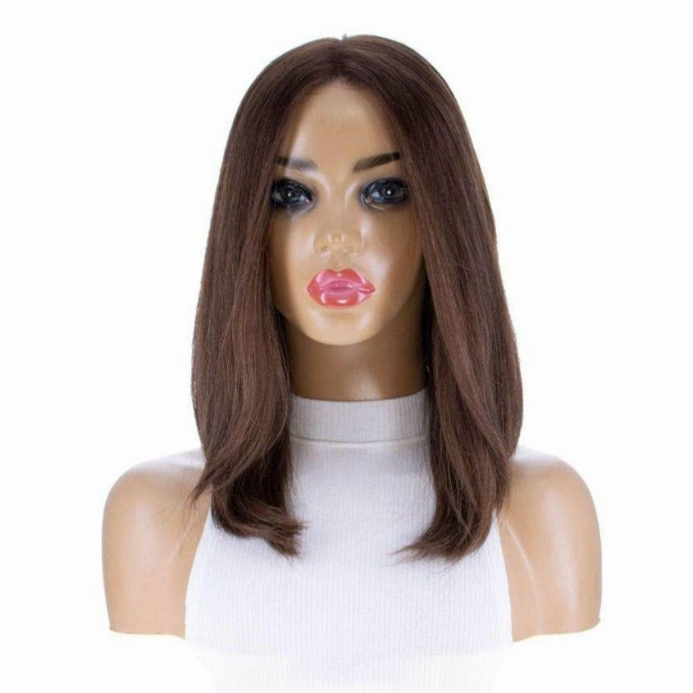 16" Secret Lace Top Wig #8 Warm Medium Brown