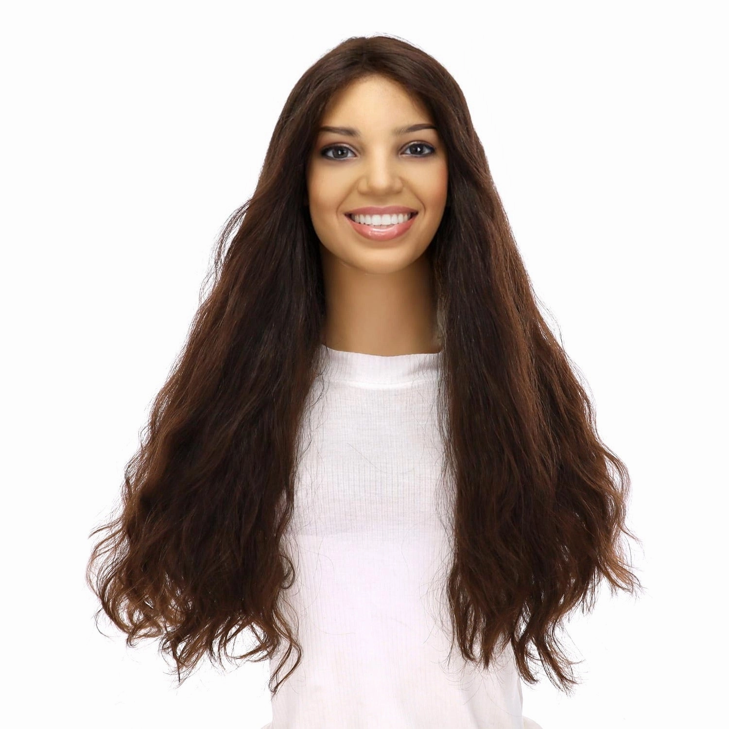 24" Divine Luxe Lace Top Topper #5 Warm Dark Brown Wavy