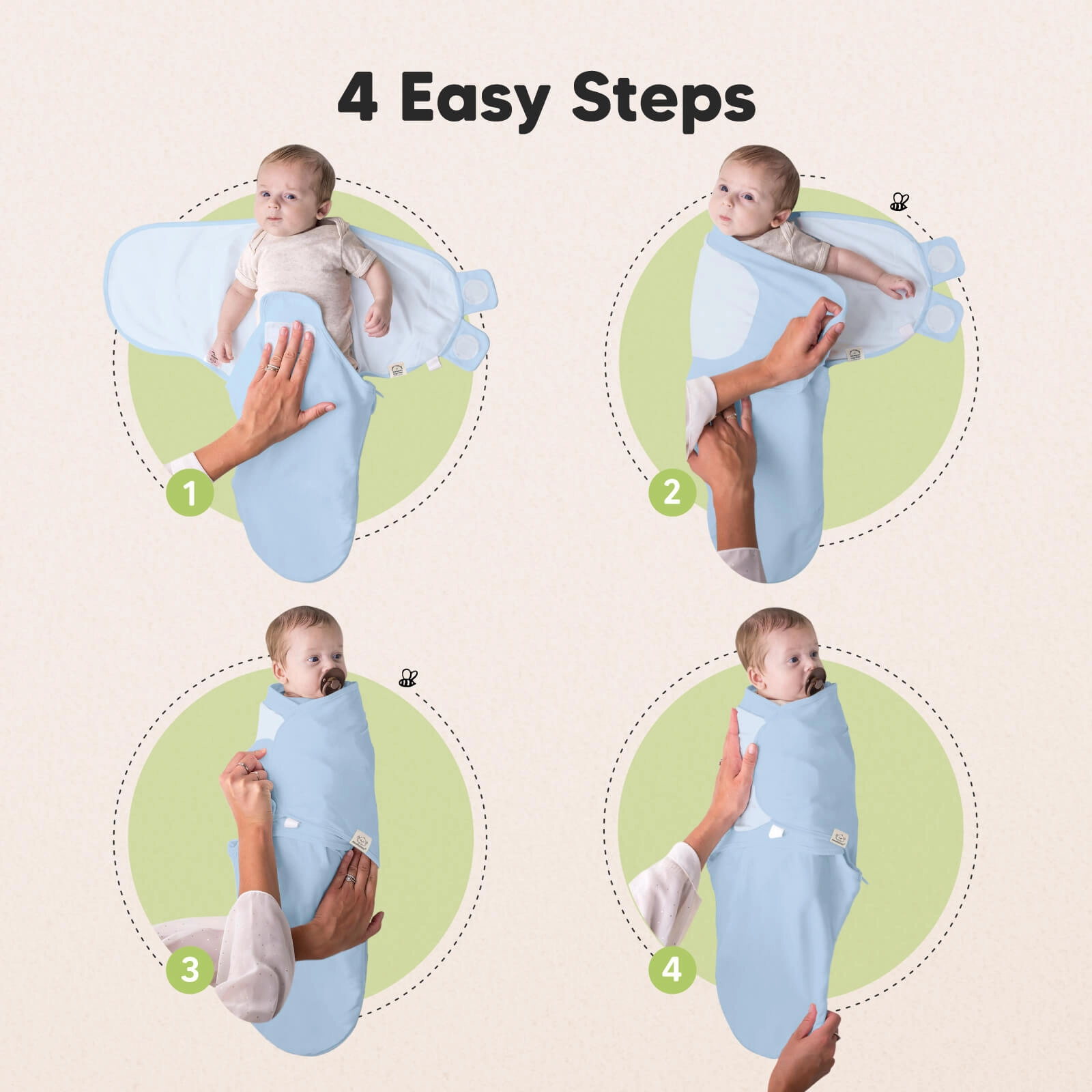 3-Pack Soothe Zippy Swaddle Wrap (ABC Land Cloud)