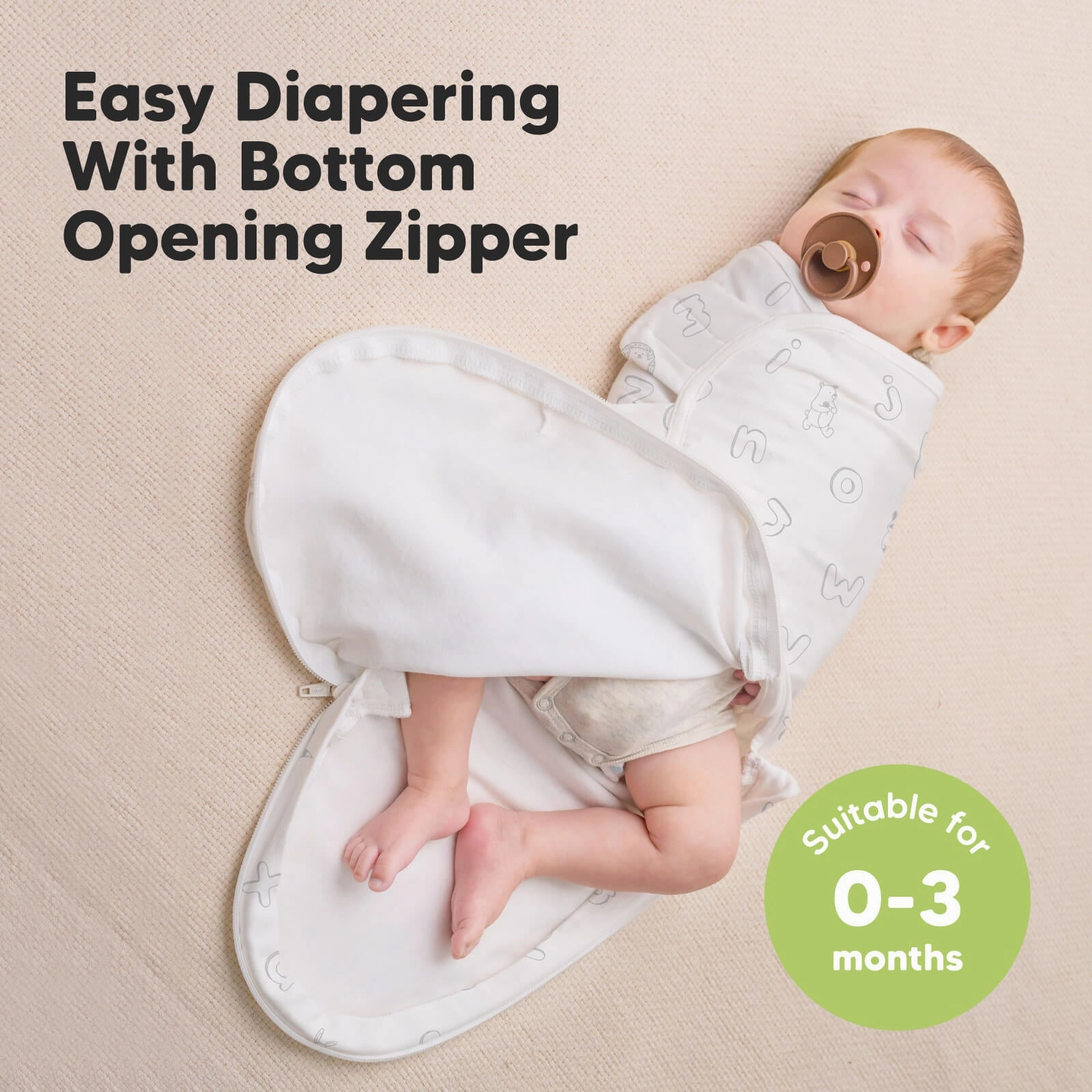 3-Pack Soothe Zippy Swaddle Wrap (ABC Land Cloud)