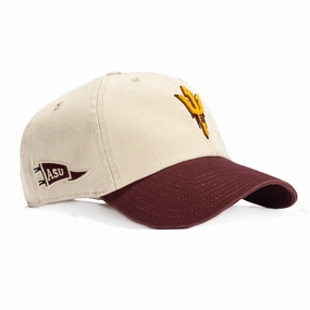 47 Brand Arizona State Sun Devils Grand Stand Adjustable Cleanup Hat - Khaki. Maroon