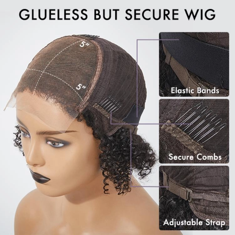 4C Edges Wig™ - Highlight Afro Curls Glueless 5x5 Closure HD Lace Wig Breathable Cap