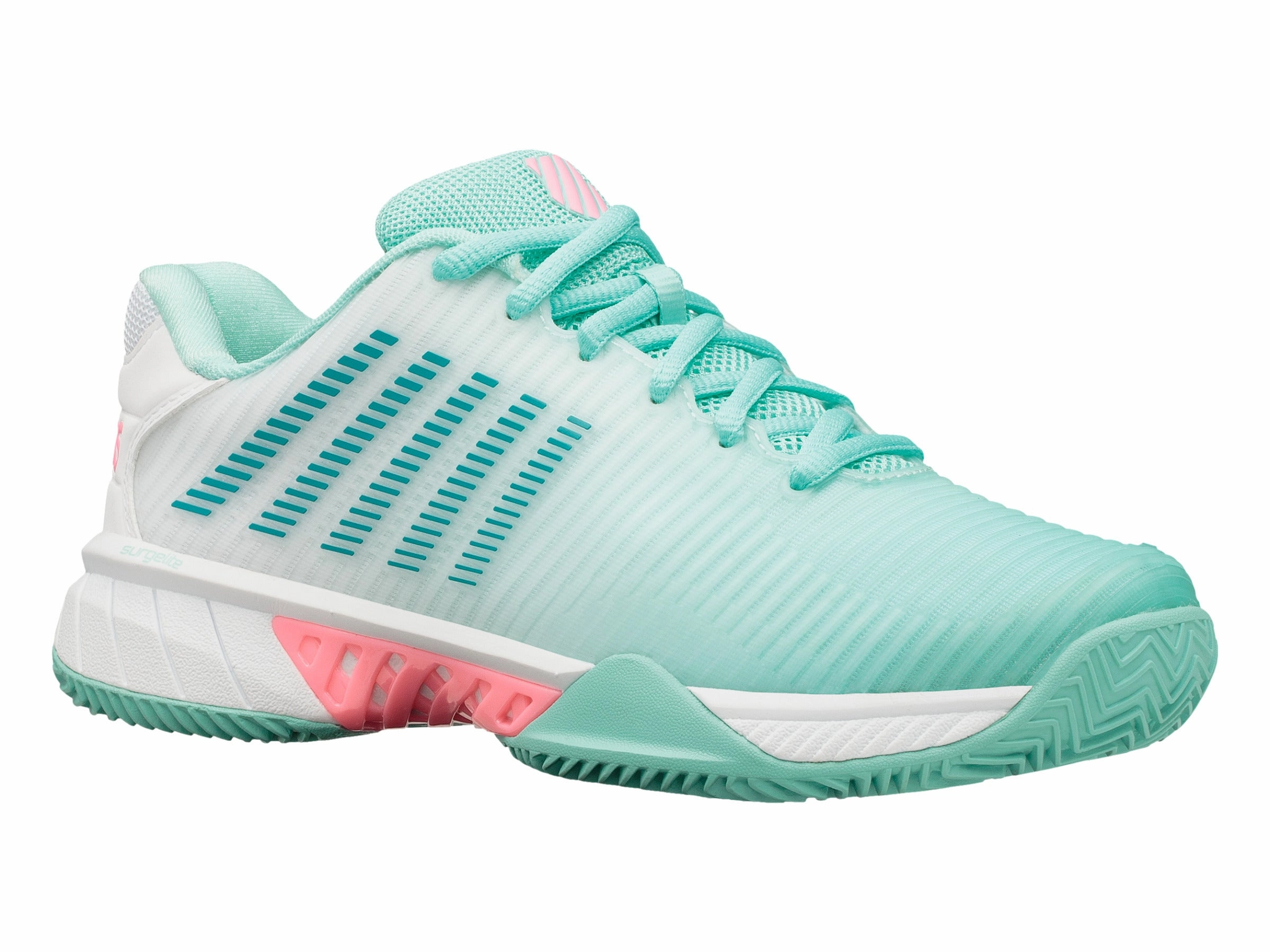 96614-439-M | HYPERCOURT EXPRESS 2 CLAY | ARUBA BLUE/WHITE/SOFT NEON PINK