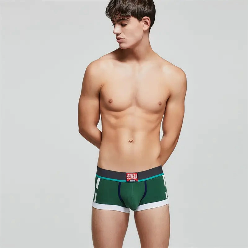 ‌Seobean Low-Rise Cotton Boxer Trunks - Stylish & Comfortable‌ 00202