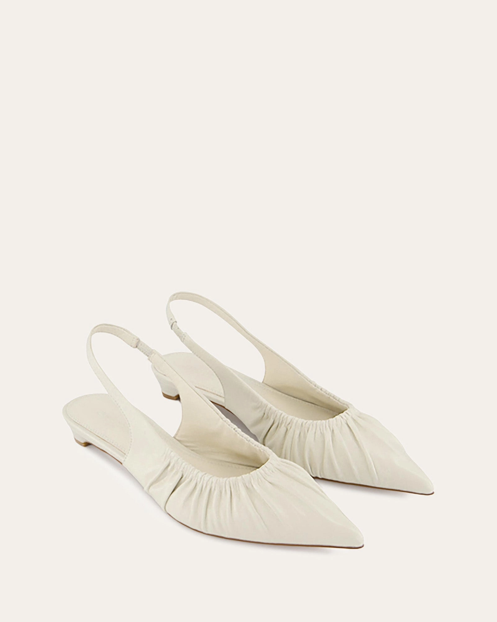 ADALINE DRESS FLATS OFF WHITE LEATHER