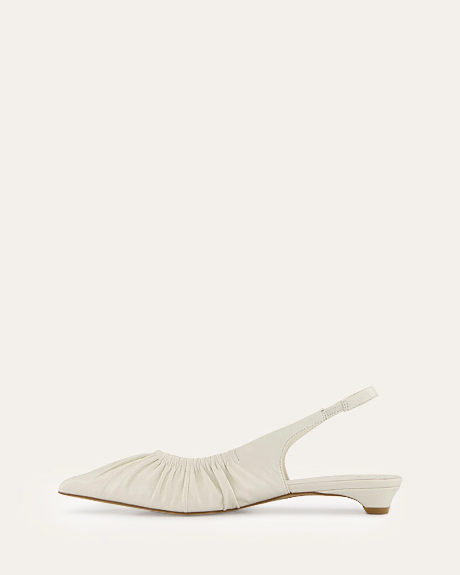 ADALINE DRESS FLATS OFF WHITE LEATHER