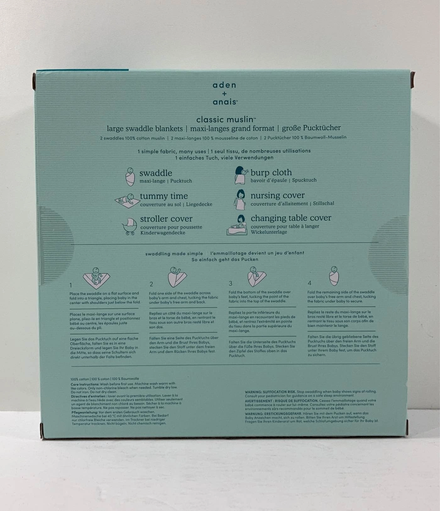 Aden   Anais Essentials Cotton Muslin Swaddle, 2pk
