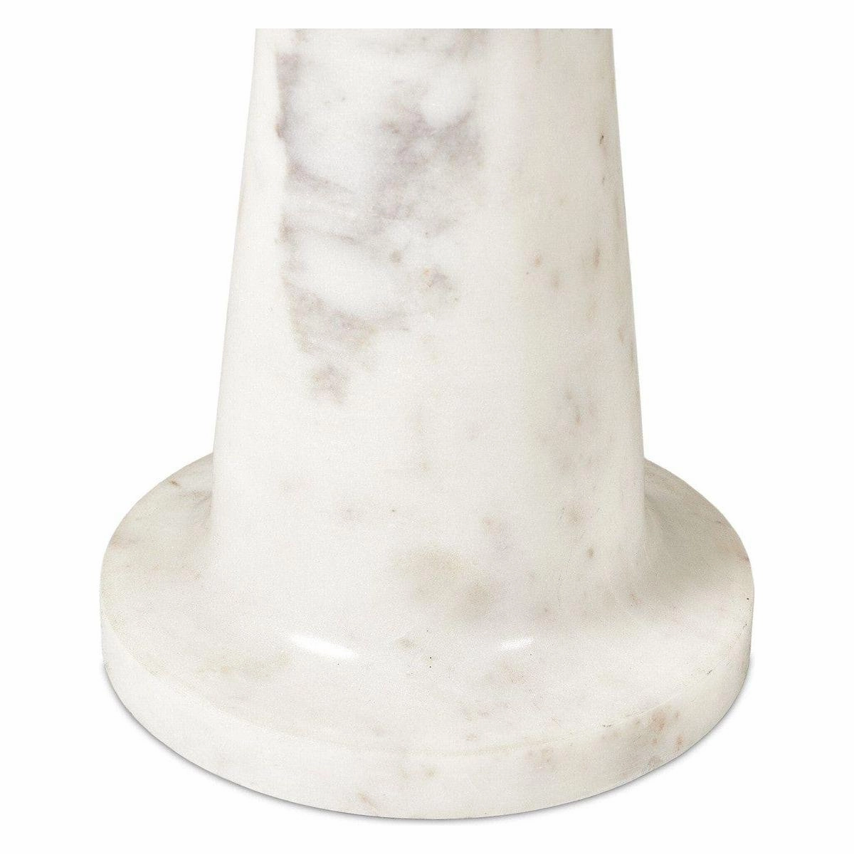 Aelric End Table - Polished White Marble