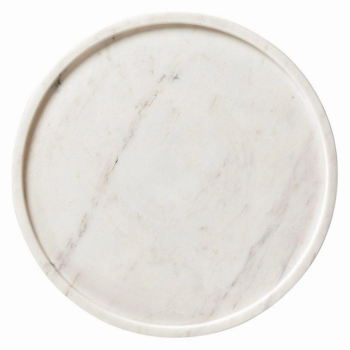Aelric End Table - Polished White Marble