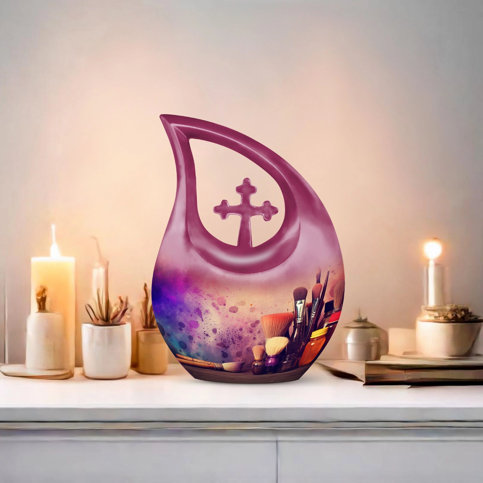 Artistic Painting Urn: Stylish Cremation Memorial Urn