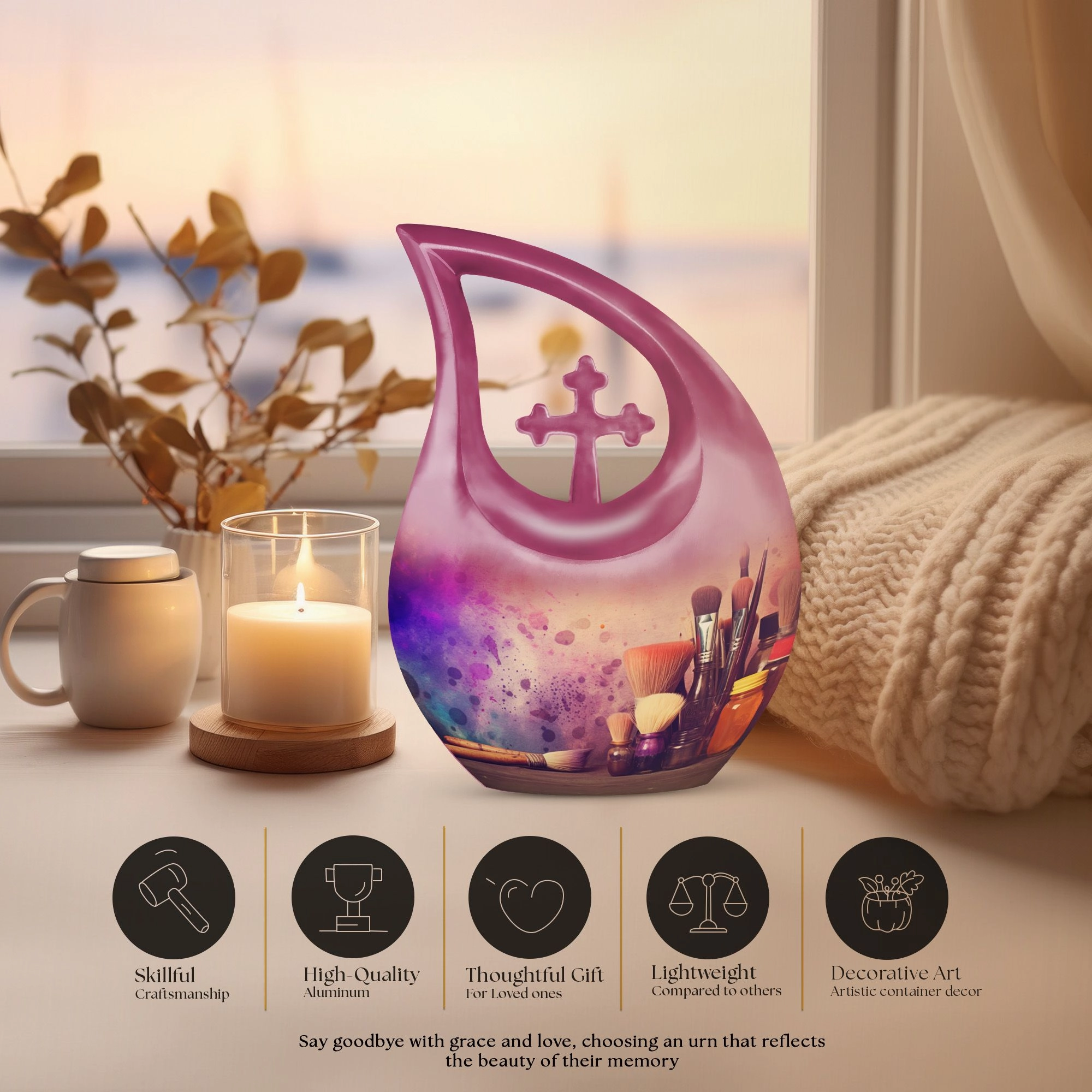 Artistic Painting Urn: Stylish Cremation Memorial Urn