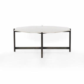 Ashbury Coffee Table - Polished White Marble