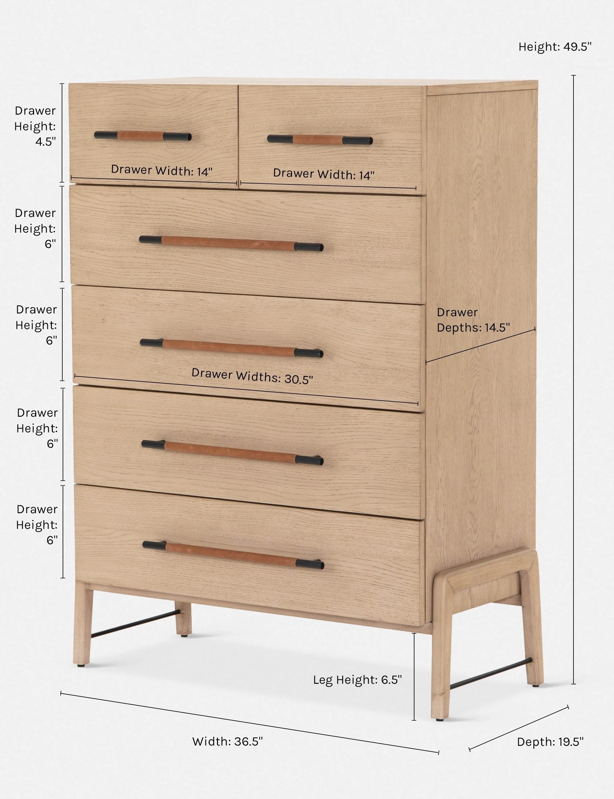 Avalon Tall 6-Drawer Dresser