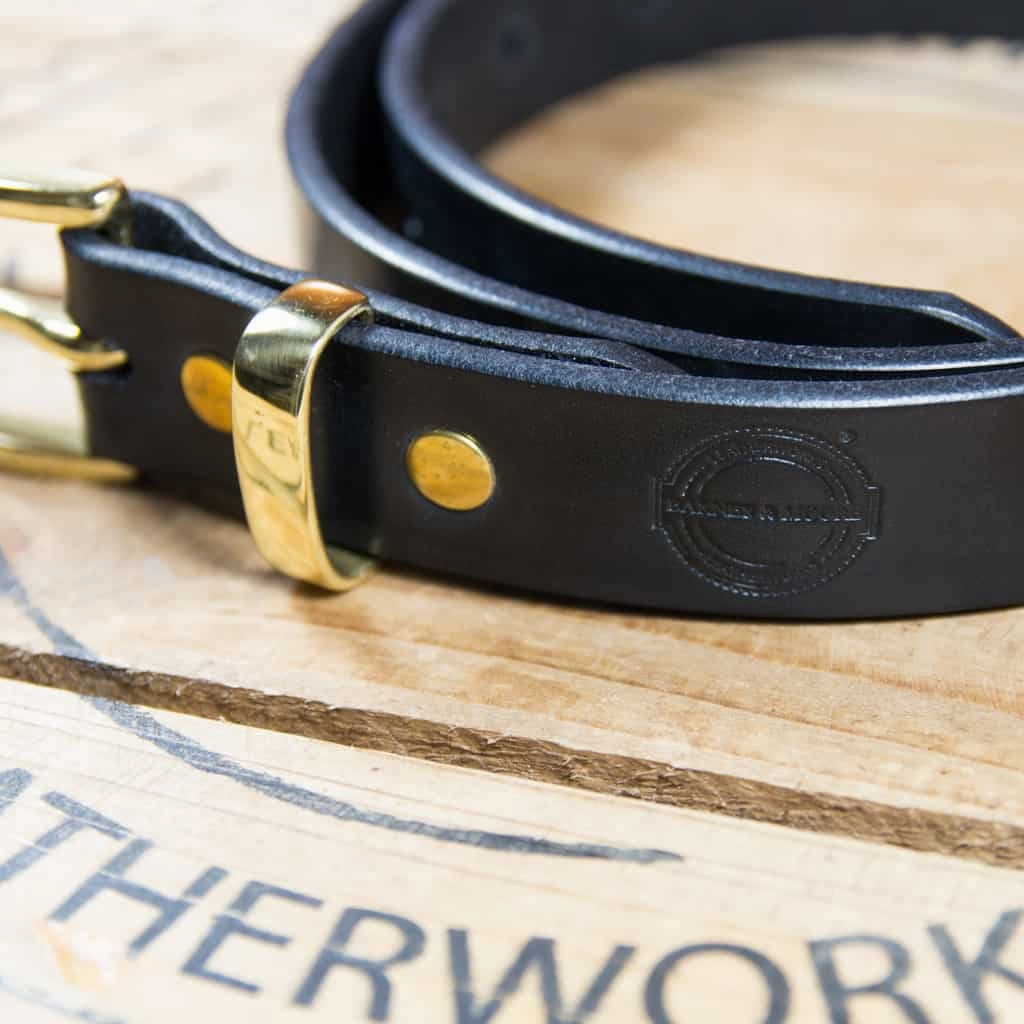 Barnes & Moore Slim Belt - Black/Brass