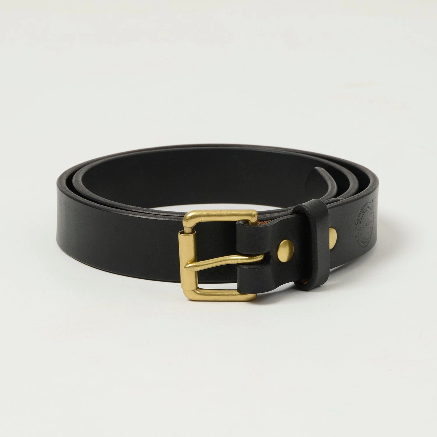 Barnes & Moore Slim Roller Belt - Black/Brass