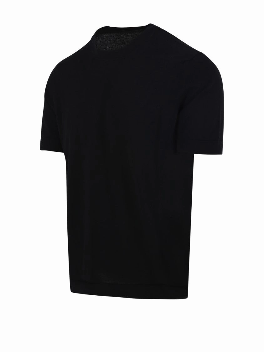 Black Round Neck Knit Top