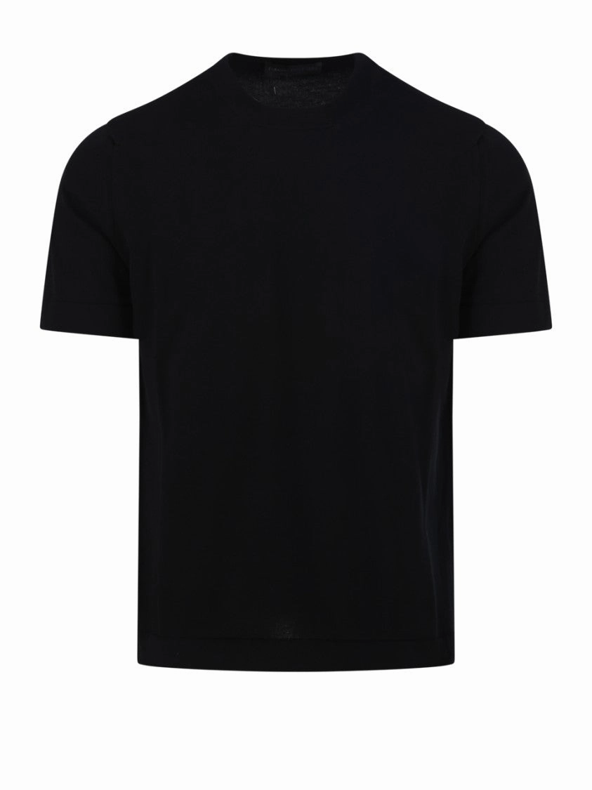 Black Round Neck Knit Top